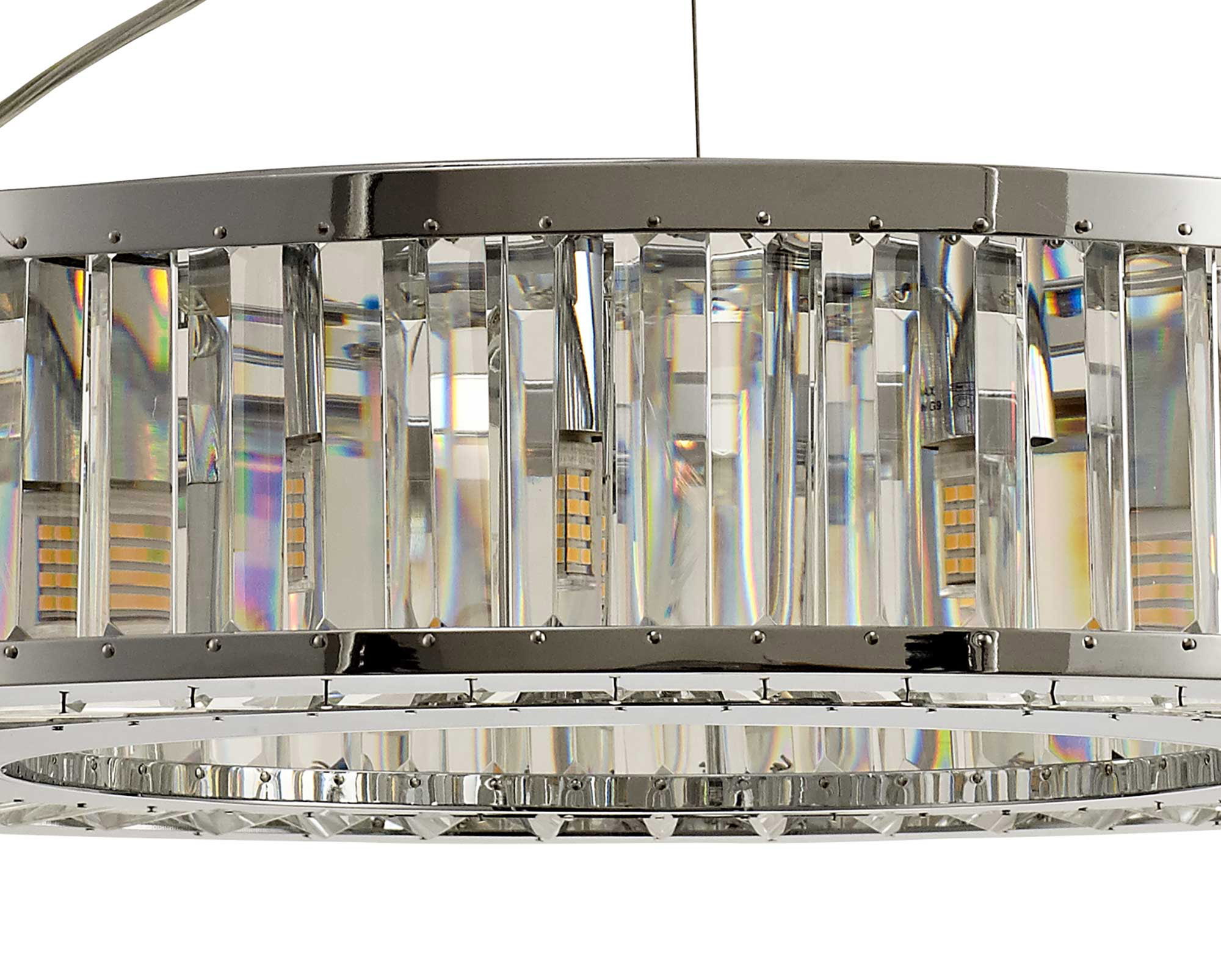 Torre Crystal Ceiling Lights Diyas Ringed & Square Crystal Fittings